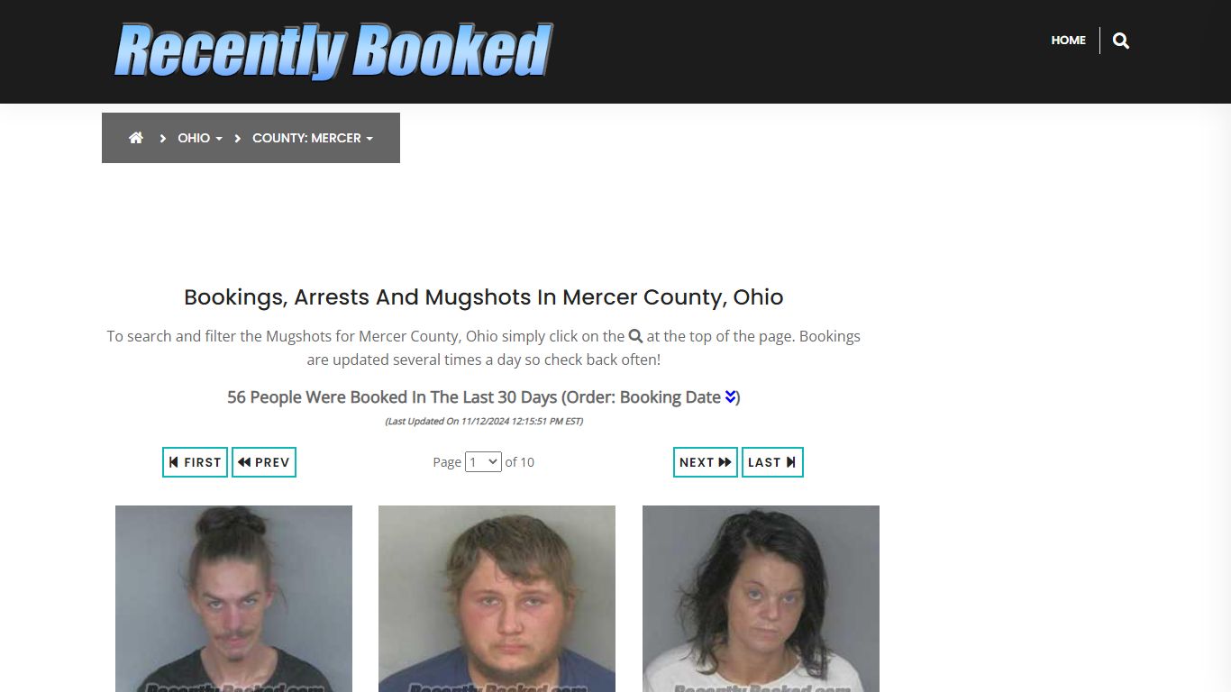 Bookings, Arrests and Mugshots in Mercer County, Ohio - Recently Booked